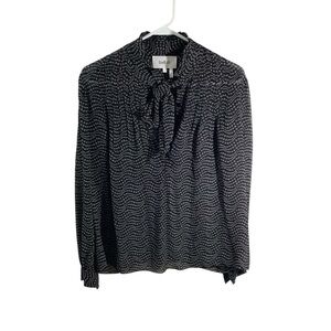 ba&sh Black Long Sleeve Tie Front Blouse